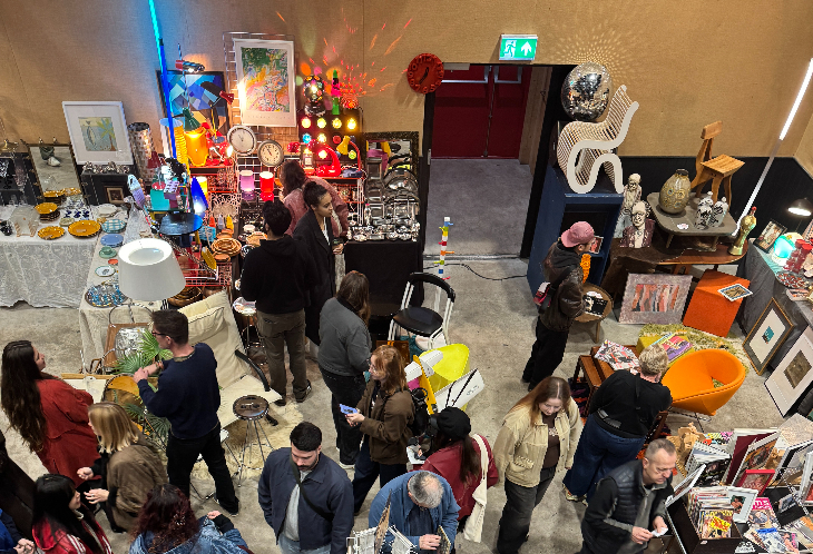 What's on in London this weekend: a bird's eye view of people browsing at a flea market
