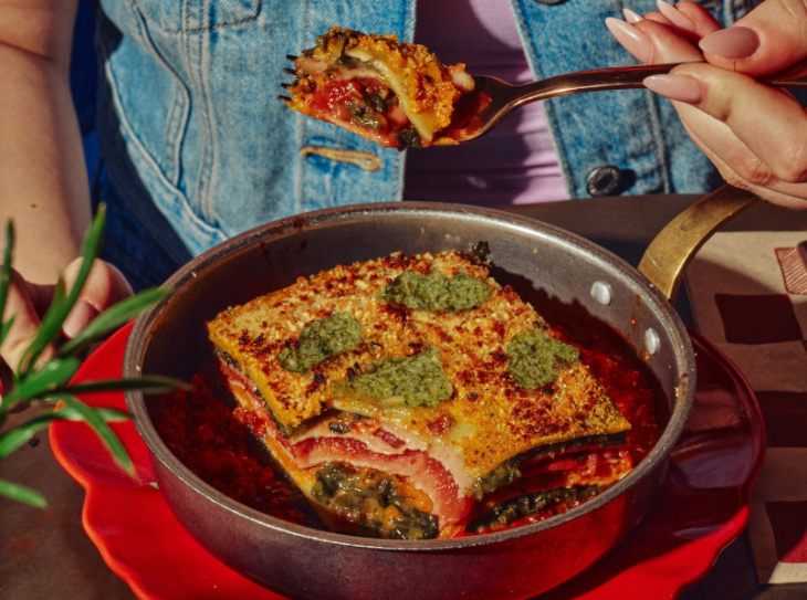 Zizzi's vegan rainbow lasagne
