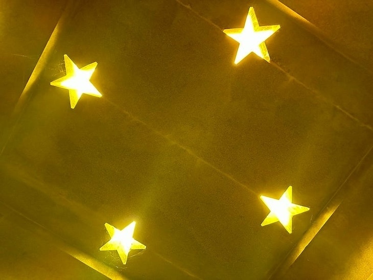 Four stars in the ceiling of a tomb