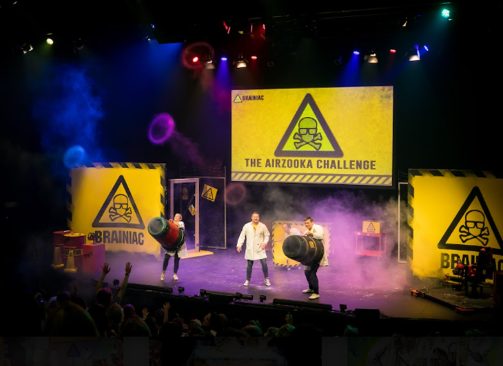 Today's events in London: three people on stage in a science show