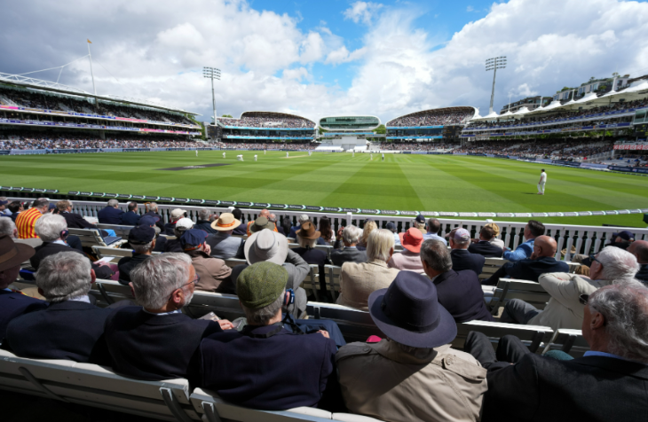 Things to do in London today: people sitting in the stands watching cricket at Lord's