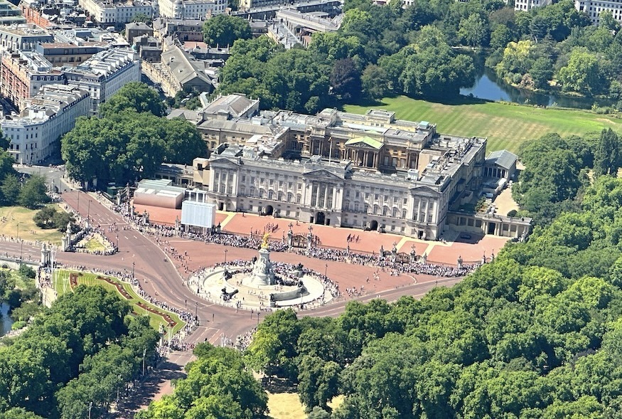 Buckingham Palace from the Goodyear Blimp