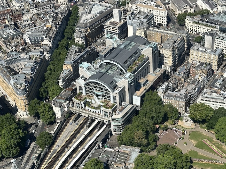 Charing Cross from the Goodyear Blimp