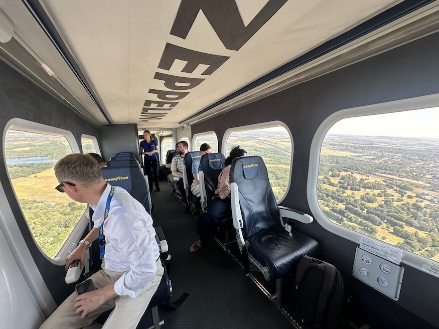 Inside the Goodyear blimp cabin