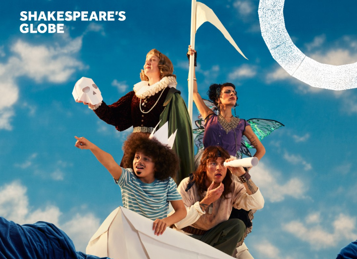 August 2026 in London:a promo image for A World Elsewhere, featuring four people in a model boat