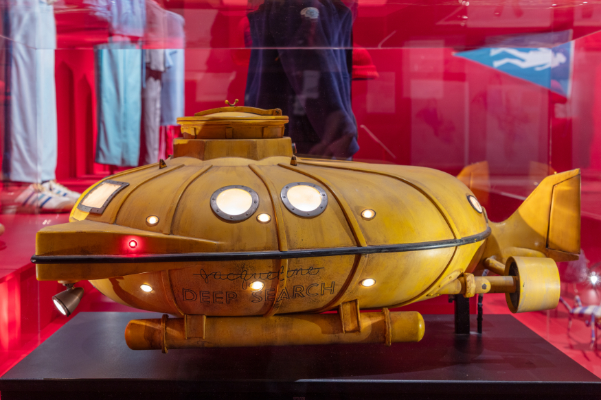 Things to do in London today: a model of a yellow submarine from Wes Anderson's The Life Aquatic with Steve Zissou, on display in a museum