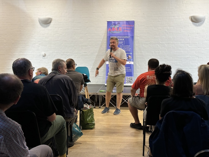 A man performing stand up