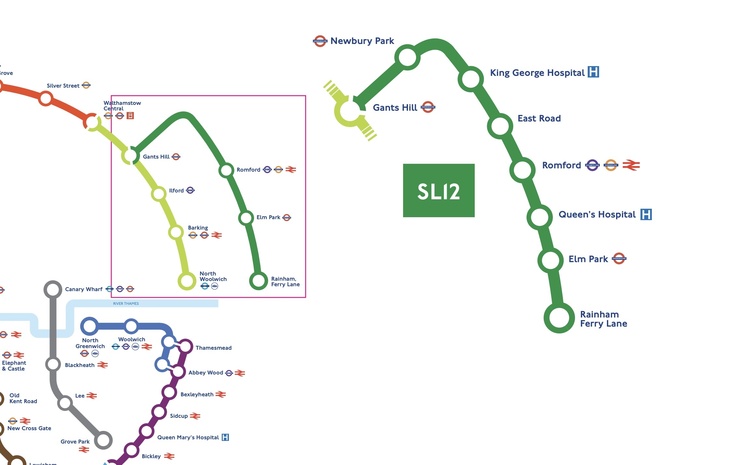 The new route on the map