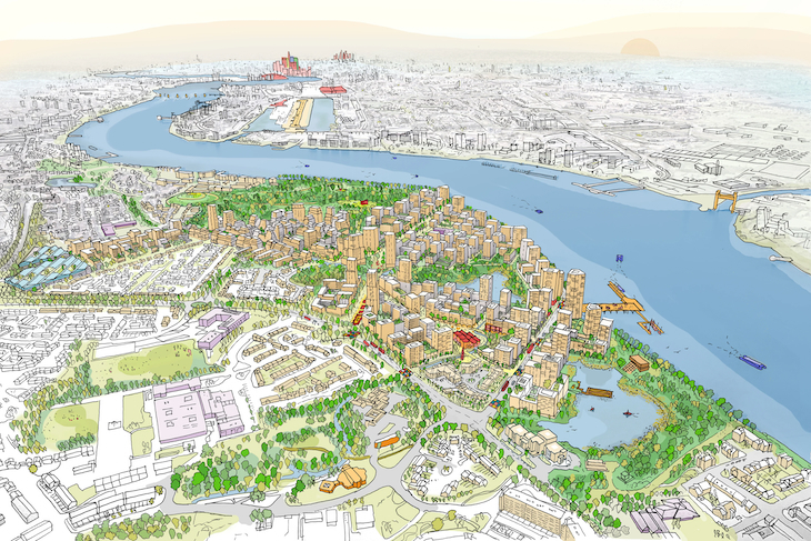 An artist's impression of Thamesmead Waterfront