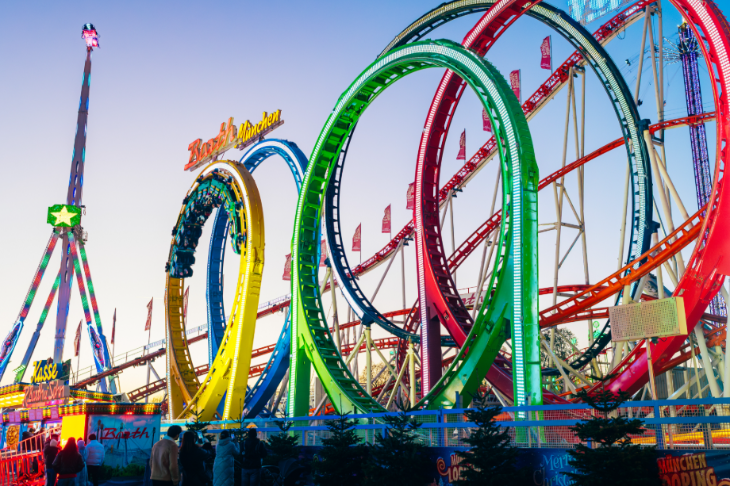 Hyde Park Winter Wonderland Christmas 2026 guide: a colourful looping rollercoaster