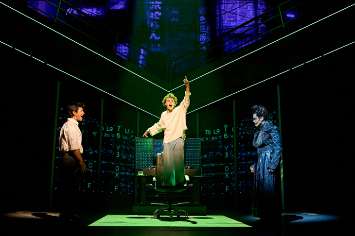 Things to do in London today: three performers singing on stage during Death Note The Musical