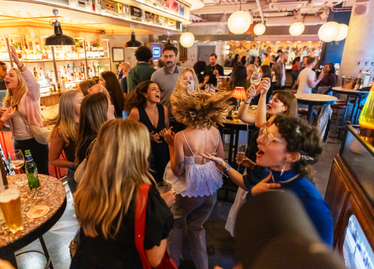 Things to do in London August bank holiday weekend 2026: people dancing in a bar