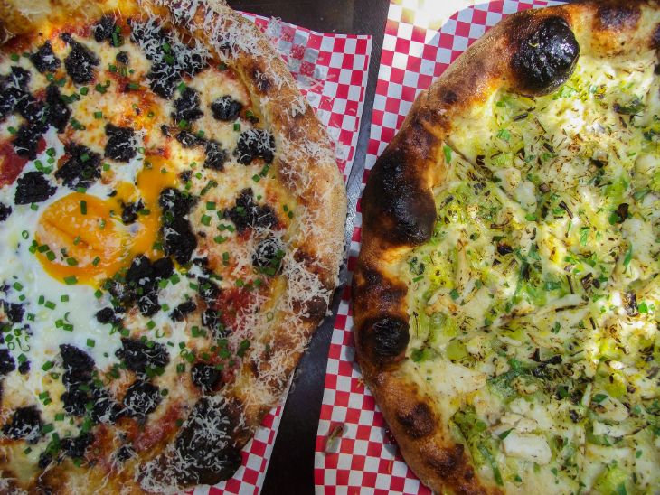 What's on in London today: two pizzas, including one topped with a fried egg