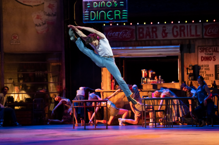 Things to do in London today: a performer mid-air on stage in The Car Man