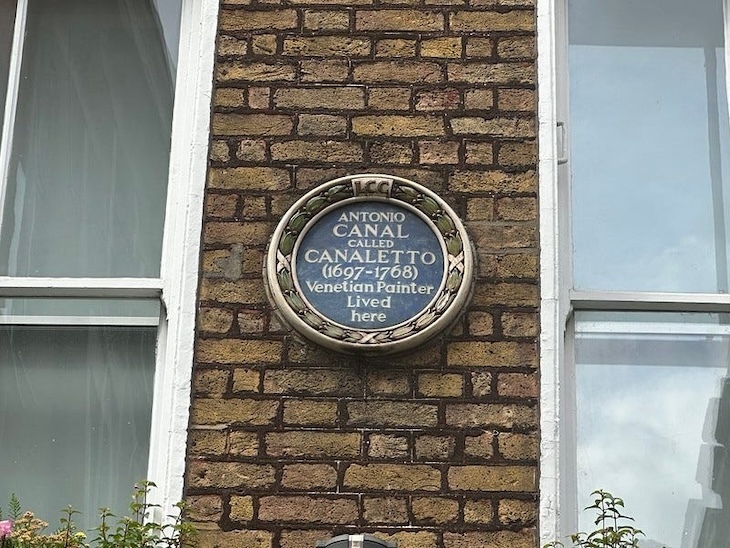 A plaque to Canaletto on Beak Street