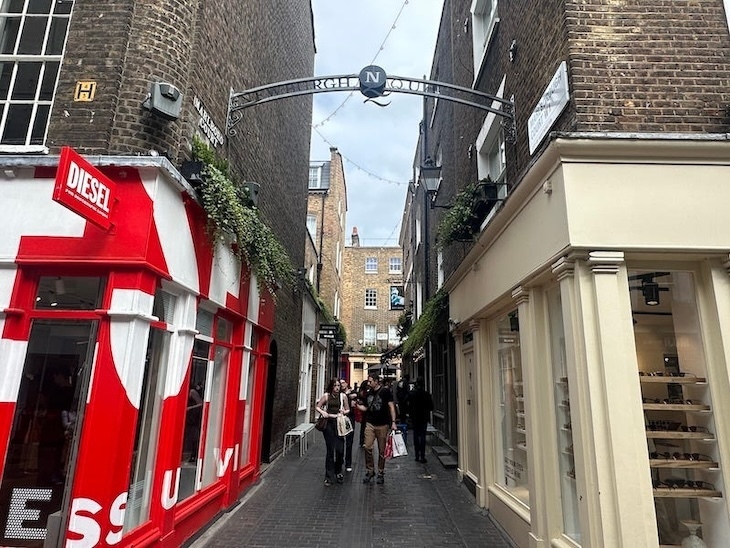 A view down Newburgh Street from Carnaby Street