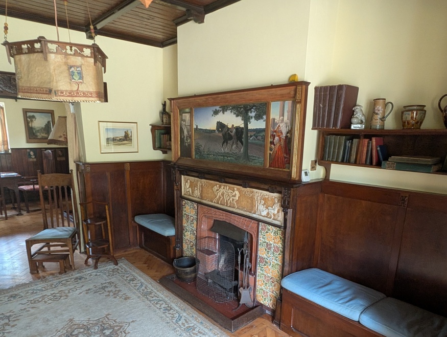 An arts and crafts living room