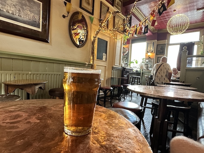 Tapping the Admiral pub