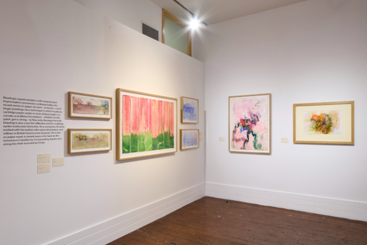 Things to do in London this weekend:  works by Frank Bowling mounted on a gallery wall