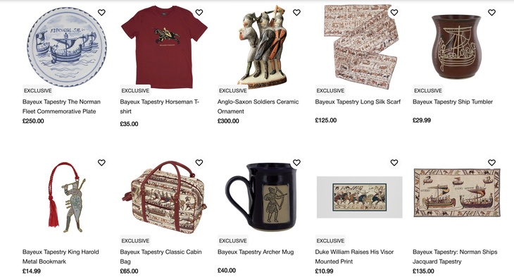 Bayeux themed items in the British Museum shop