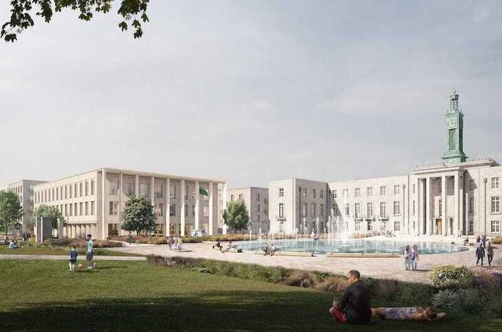 Visual of Waltham Forest Town Hall after extension