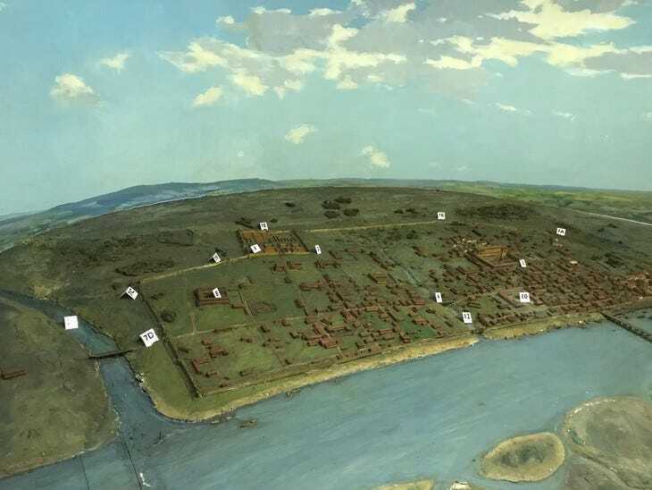 A model of Roman London from the 1920s in all hallows by the tower