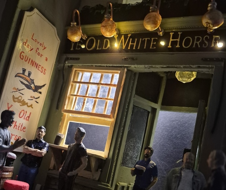 A model of the Old White Horse pub