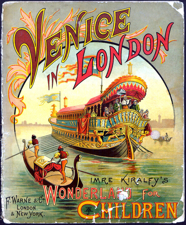 The front of the programme, with colourful gondolas on it
