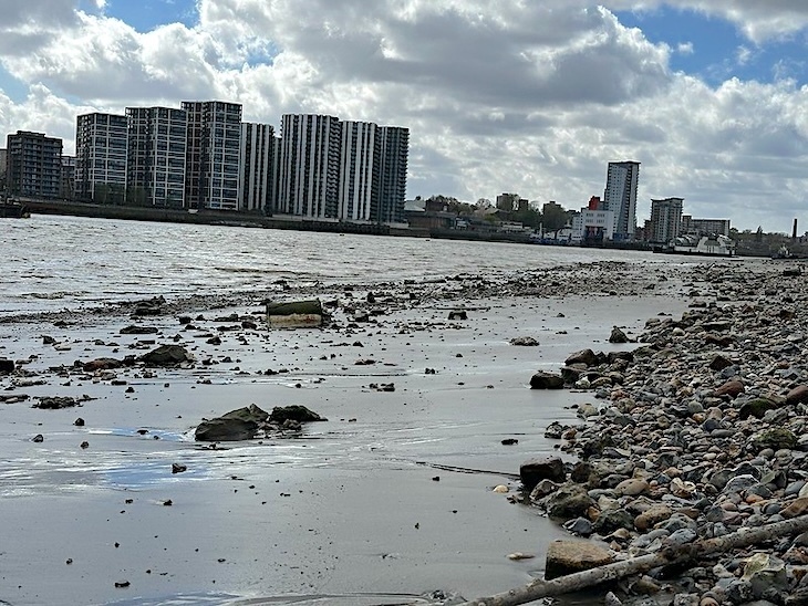 The river Thames and Royal Arsenal Dockside flats