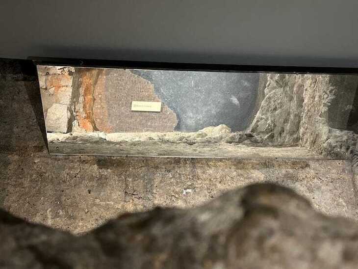 Roman pavement in the crypt of St Brides