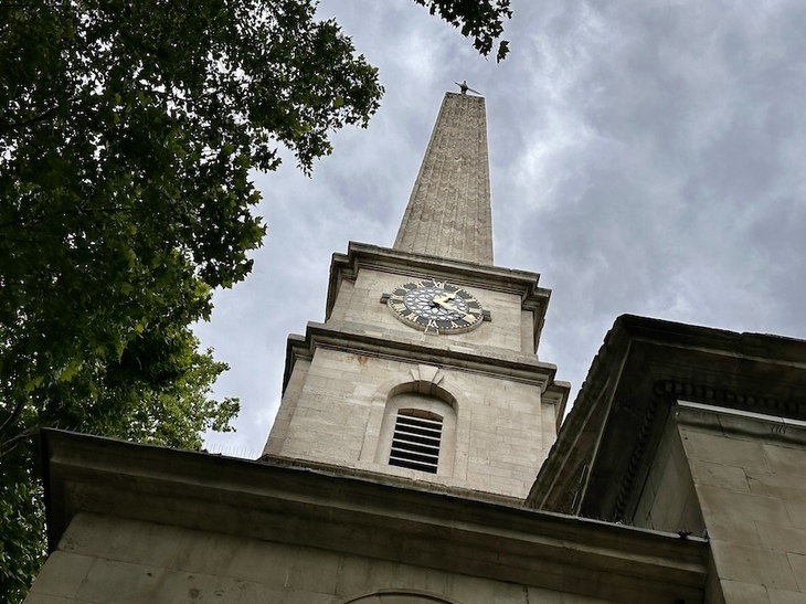 The steeple of St Luke's Old Street.