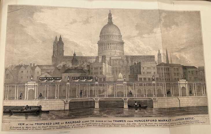 A monorail in front of St Pauls
