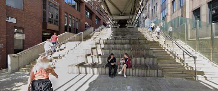 Steps up from the thames at millennium bridge