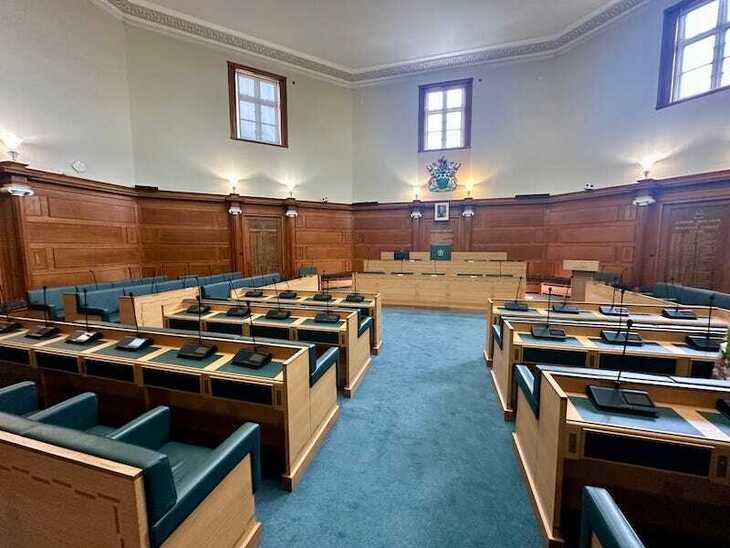 Inside Waltham Forest council chamber