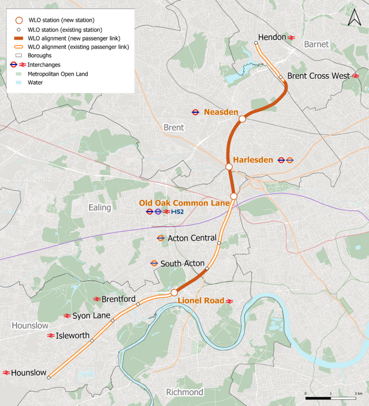 A map of the proposed line