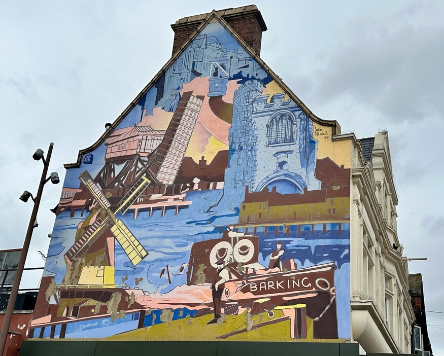 The heritage mural in Barking town centre