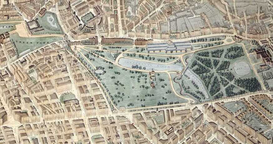 The Crystal Palace as seen from above
