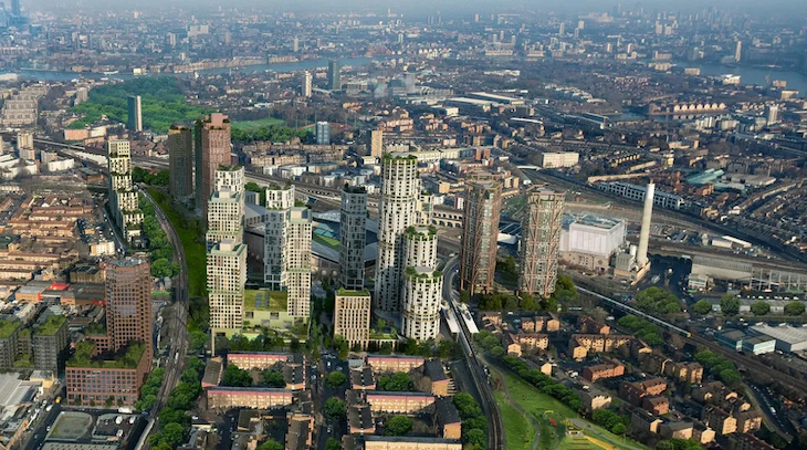 The future skyline of New Bermondsey