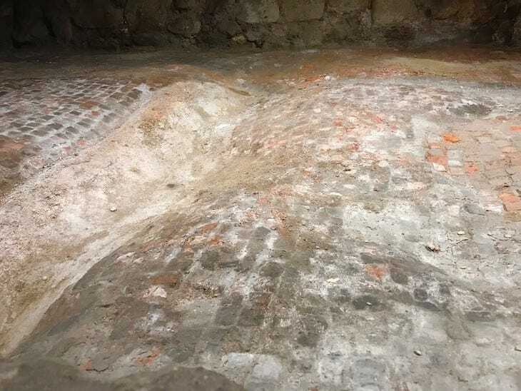 Roman paving in All Hallows by the Tower