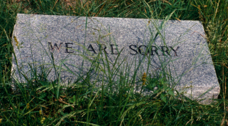 Things to do in London in November 2026:  a gravestone with the words "We are sorry"