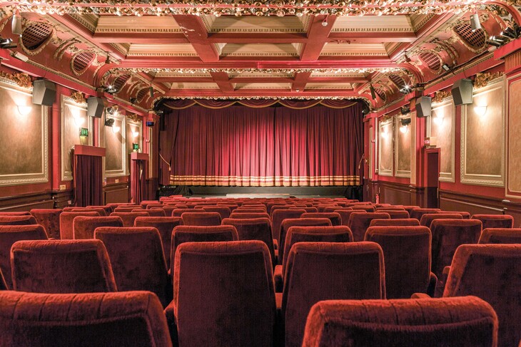 A plush red cinema