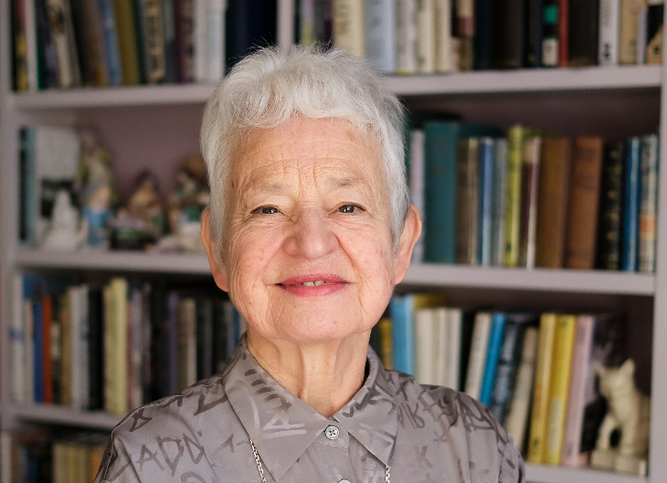 Things to do in London this weekend: Jacqueline Wilson, in front of some bookshelves