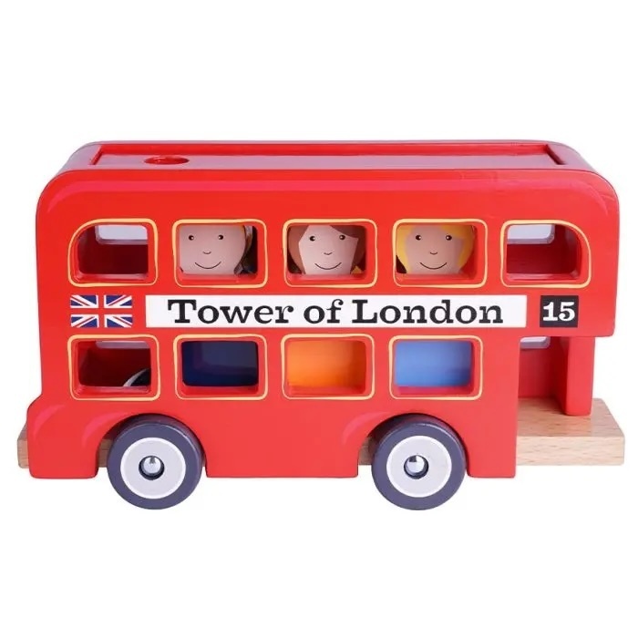 A wooden Tower of London bus