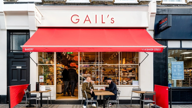 What opens in London on Christmas Day 2026: the exterior of a branch of Gail's