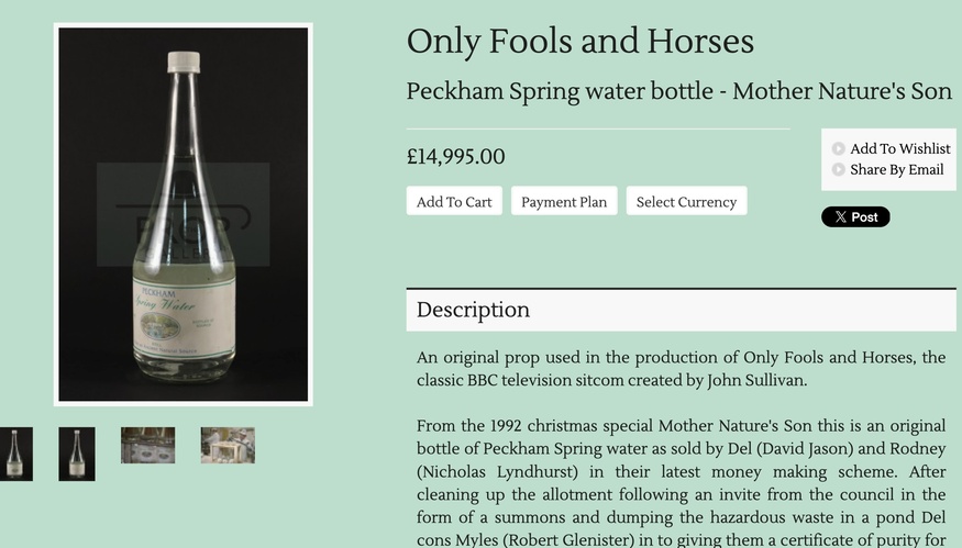 A screenshot of the page selling the spring water