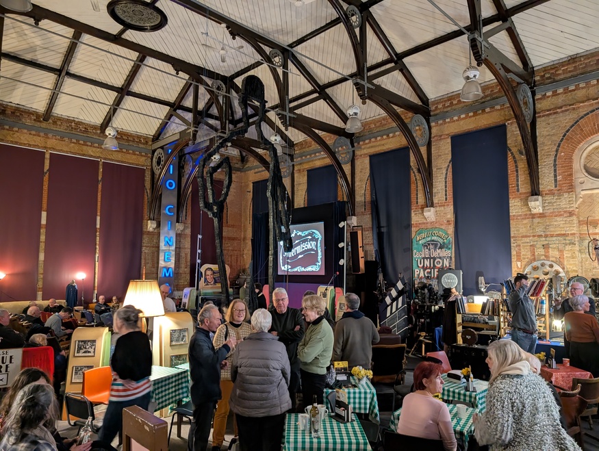 People mingling at the Cinema Museum